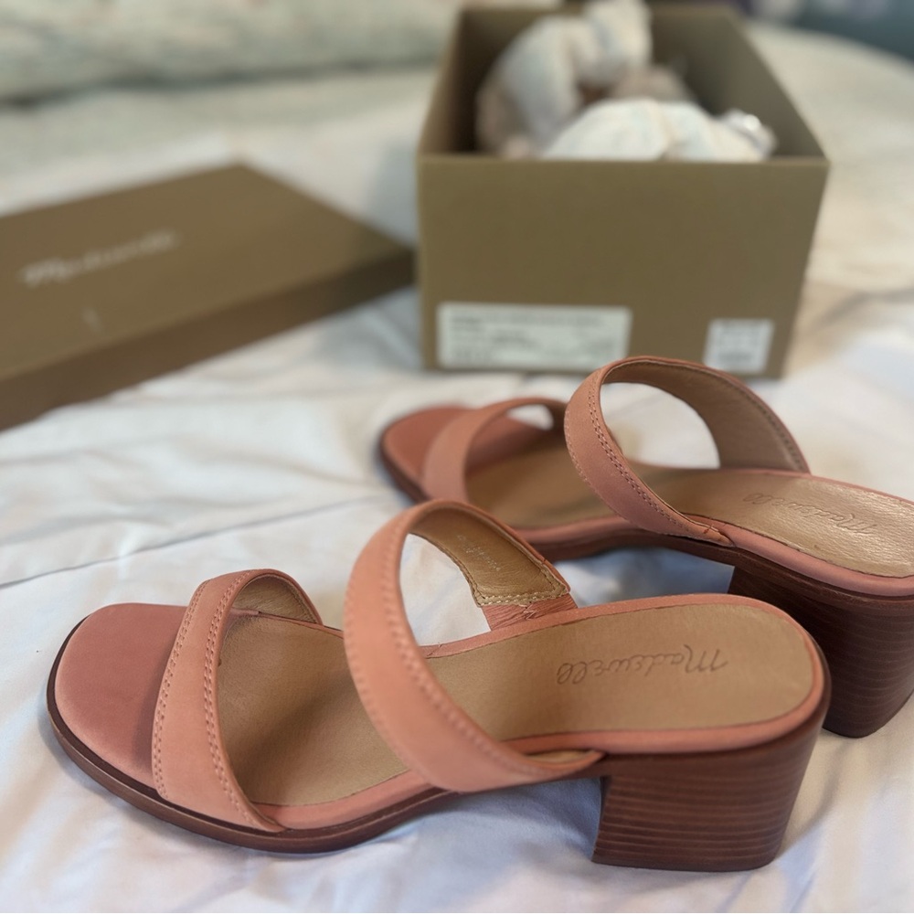 Madewell Blush Pink Heeled Sandals - New in Box